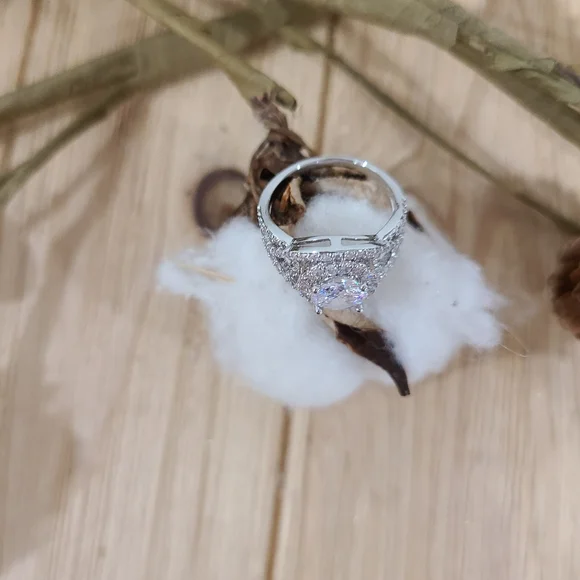 🤍🤍NEW🤍🤍BREATHTAKING!! WOW FACTOR!! CZ Silver Plated Ring🤍🤍 - Picture 11 of 16